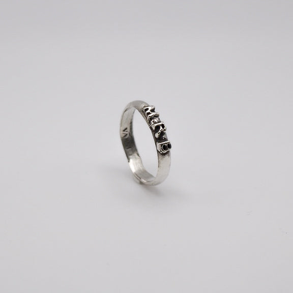 Handmade 925 Sterling Silver Custom Letter Band Ring