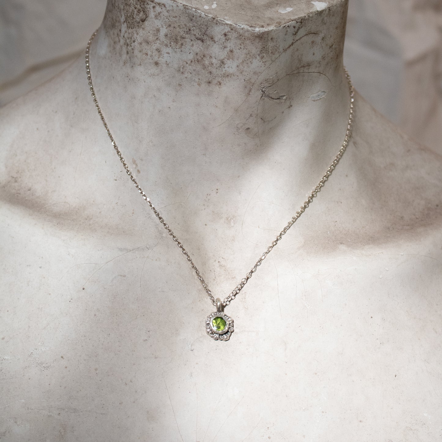 Ornate Floral Peridot Necklace