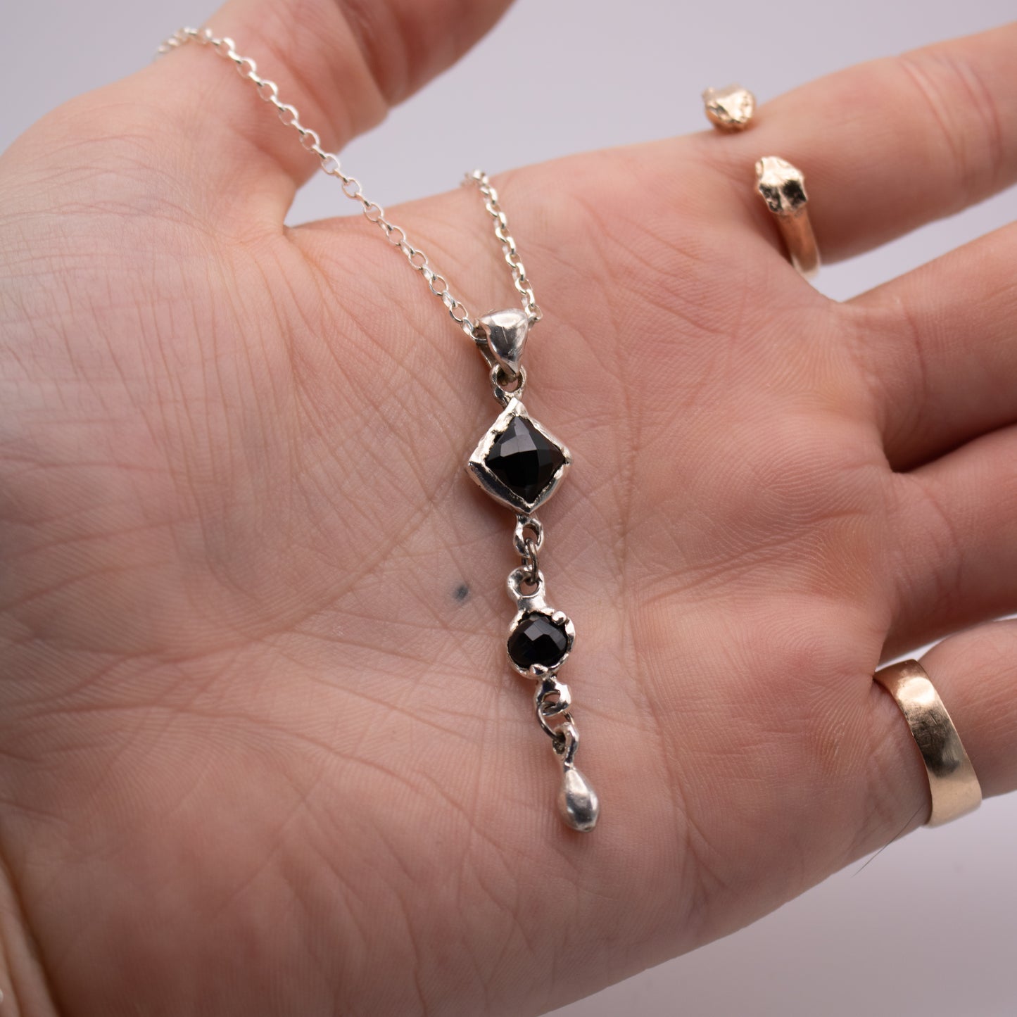 Dropplets of Onyx Necklace