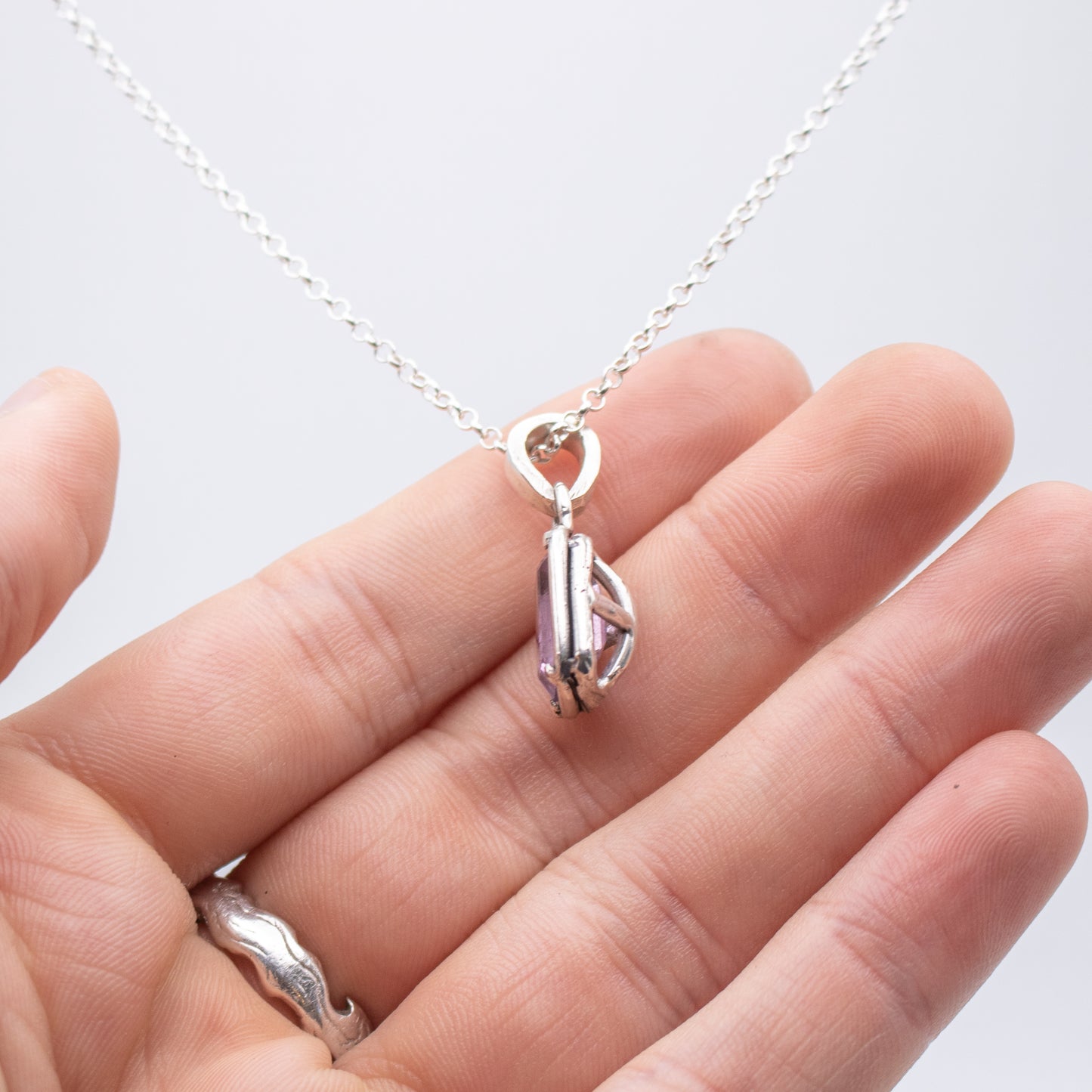 Emerald Cut Amethyst Necklace