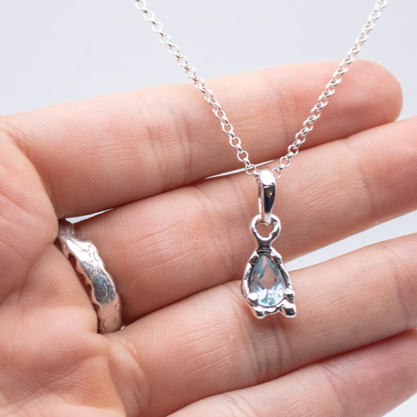 Molten Aquamarine Necklace