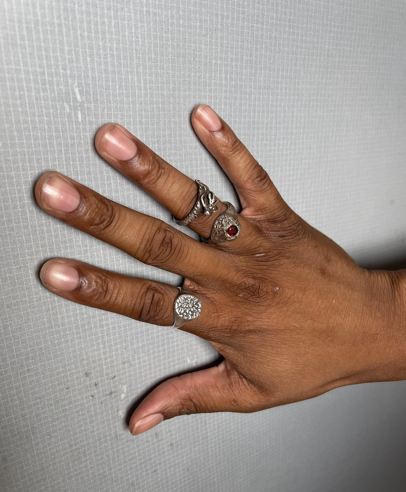Handmade 925 Sterling Silver Signet Cracked Desert Ring