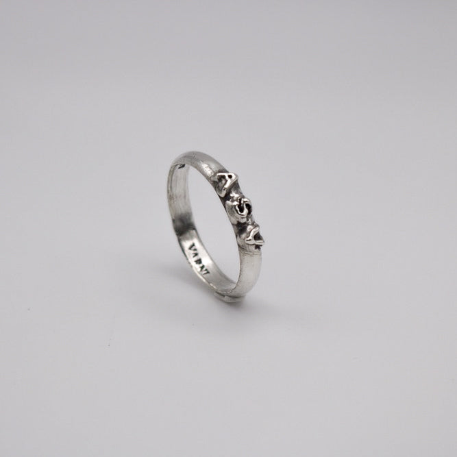 Handmade 925 Sterling Silver Custom Letter Band Ring