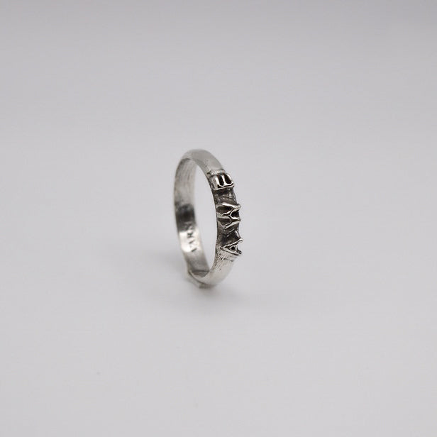 Handmade 925 Sterling Silver Custom Letter Band Ring