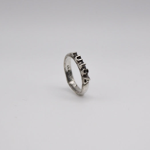 Handmade 925 Sterling Silver Custom Letter Band Ring