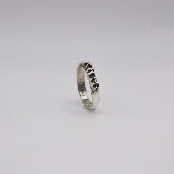 Handmade 925 Sterling Silver Custom Letter Band Ring