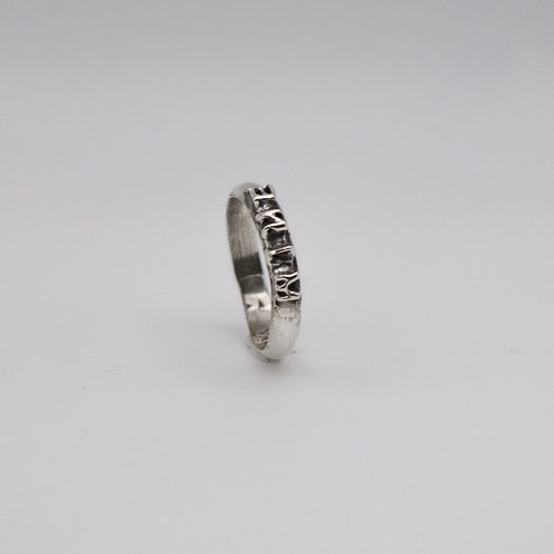 Handmade 925 Sterling Silver Custom Letter Band Ring