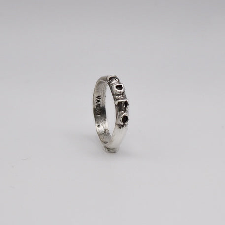 Handmade 925 Sterling Silver Custom Letter Band Ring