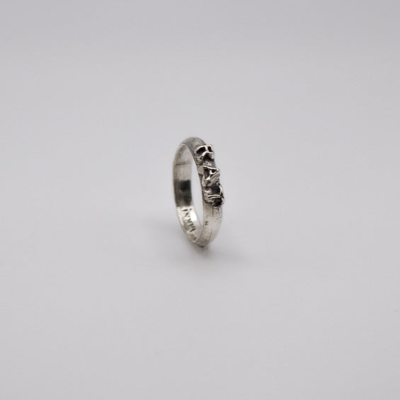 Handmade 925 Sterling Silver Custom Letter Band Ring