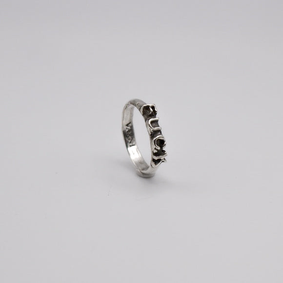 Handmade 925 Sterling Silver Custom Letter Band Ring