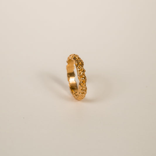 Gold Plated Lava Ring