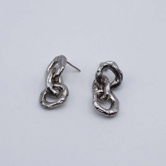 Handmade Organic Chain Link Earrings