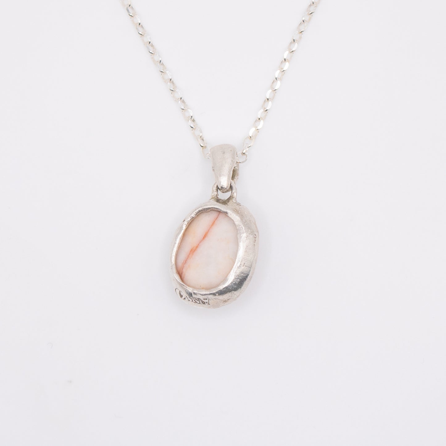 Orange Marbled Pebble Necklace