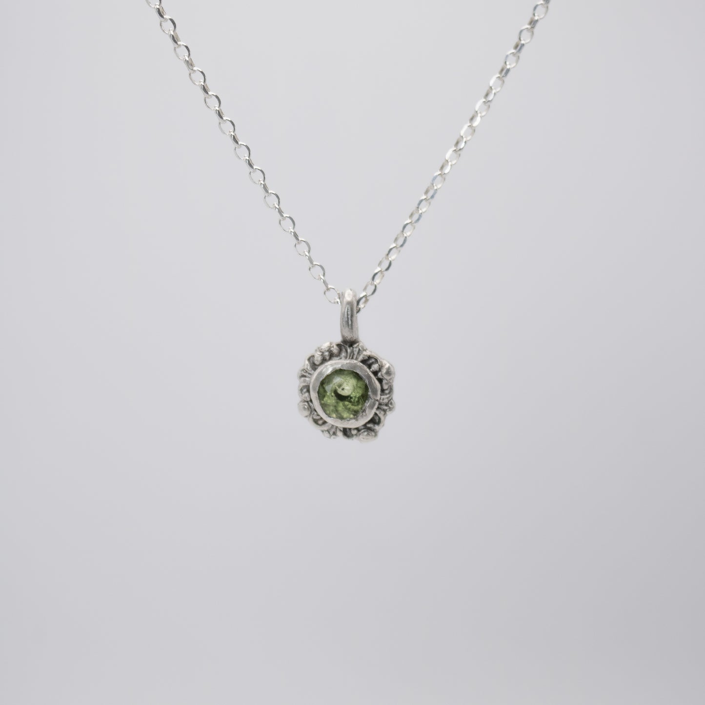 Ornate Floral Peridot Necklace