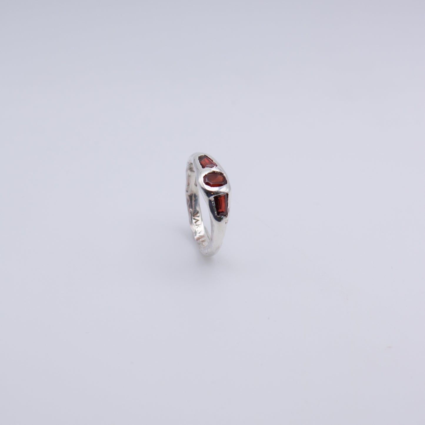 Three Stone Garnet Ring