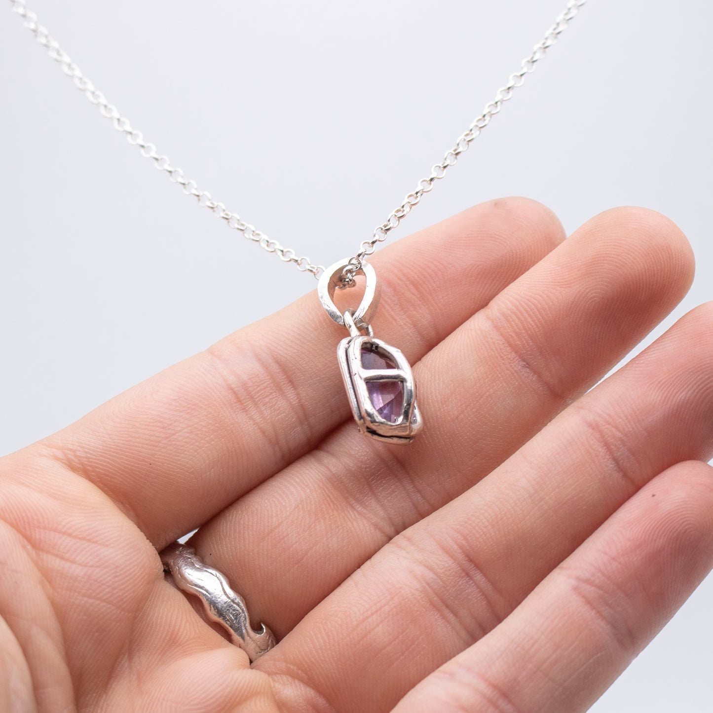 Emerald Cut Amethyst Necklace